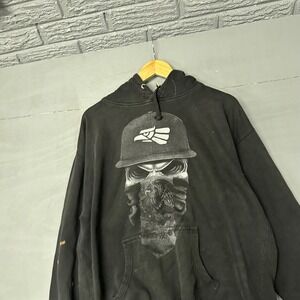 Ten Skull Graphic Hoodie Black Pullover Hooded Sweatshirt Mens XL